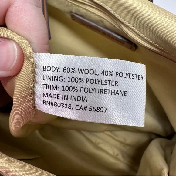 Lucky Brand Purse Brown Tan Blue Plaid Wool Blend Shoulder Bag Tote Front Pocket - Picture 11 of 14